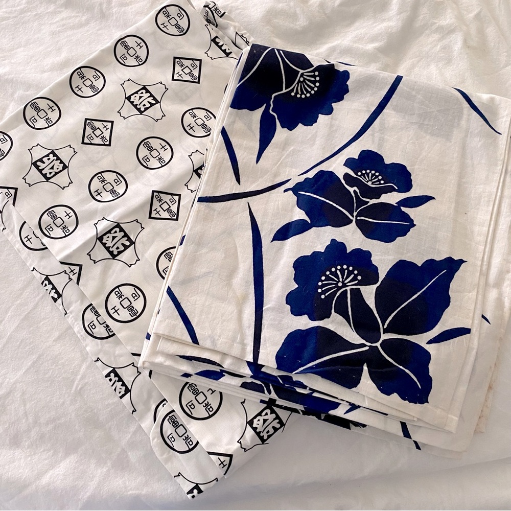 2 pack Vintage Japanese Cotton Yukata Kimonos